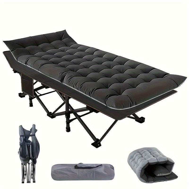 75 Inch Heavy Duty Folding Bed, Portable Camping & Guest Cot, Equipped with Carry Bag, Ideal for Home, Outdoor & Halloween Gifts