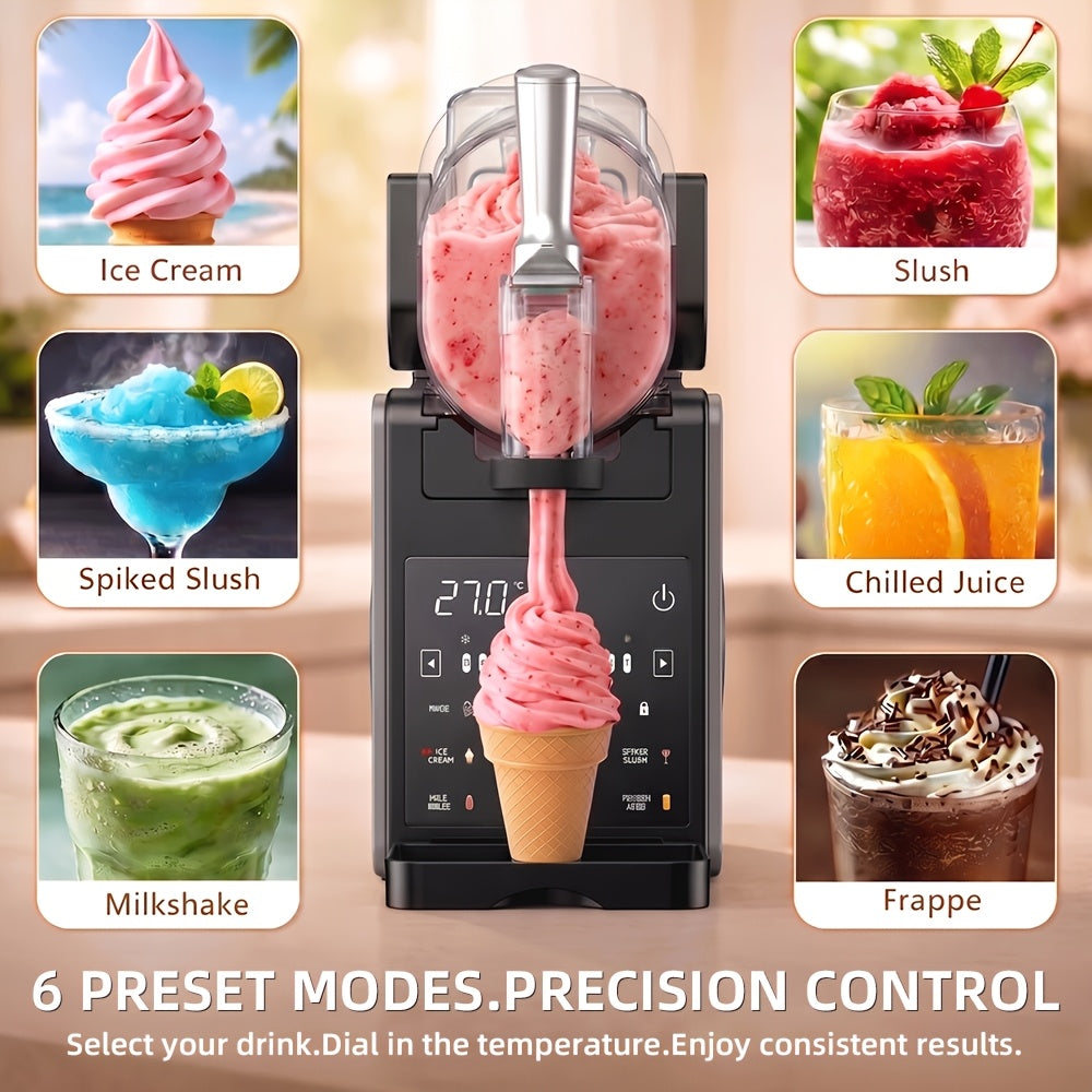 2-in-1 Ice Cream Slush Maker, 5-in-1 Cold Drink & Iced Tea Machine, 88 Oz, One-Touch Preset, No Ice Required, Self-Cleaning for Milkshakes & Margaritas