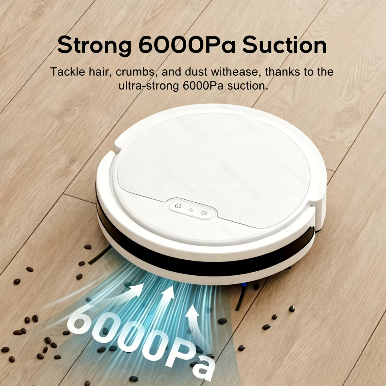 Robot Vacuum and Mop Combo, 6000PA Suction, Multiple Cleaning Modes, APP Remote Alexa Voice Control, Auto Charging, Perfect for Pet Hair, Hard Floor & Low-Pile Carpet