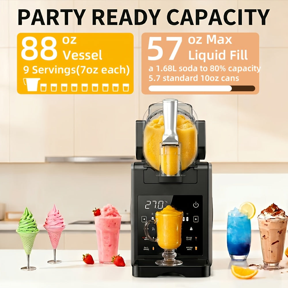2-in-1 Ice Cream Slush Maker, 5-in-1 Cold Drink & Iced Tea Machine, 88 Oz, One-Touch Preset, No Ice Required, Self-Cleaning for Milkshakes & Margaritas