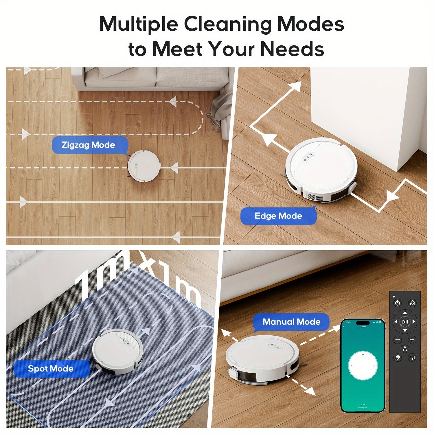 Robot Vacuum and Mop Combo, 6000PA Suction, Multiple Cleaning Modes, APP Remote Alexa Voice Control, Auto Charging, Perfect for Pet Hair, Hard Floor & Low-Pile Carpet
