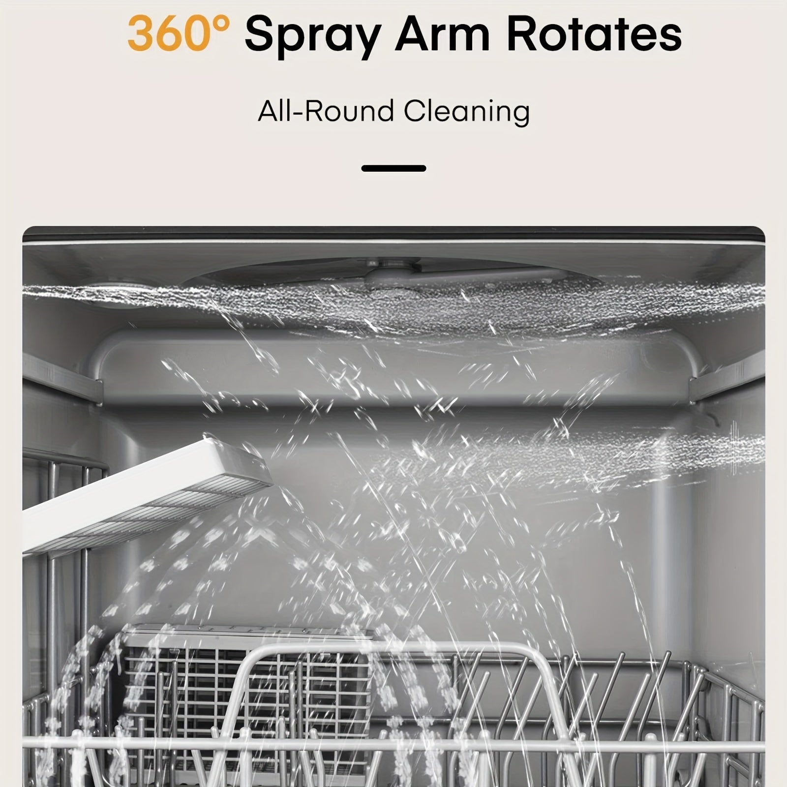 Portable Mini Dishwasher, 5+1 Programs with Baby Care Mode, Dual Spray, High-Temp Wash, Air Dry & Timer, 1.32gal Tank, No Hookup Needed for RV & Apartment