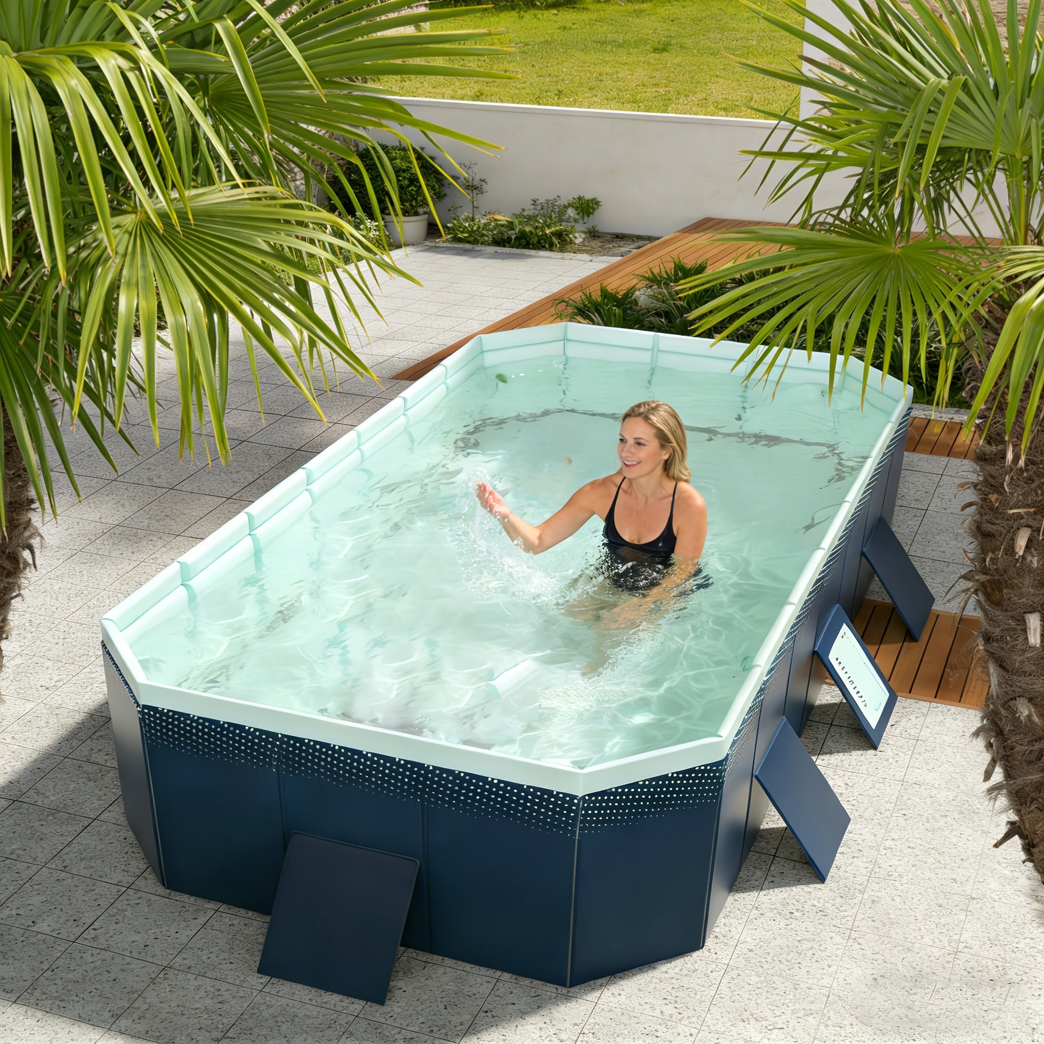 Folding Inflatable Swimming Pool, Outdoor Garden Pool, Portable Pool for Family Parties & Backyard Use