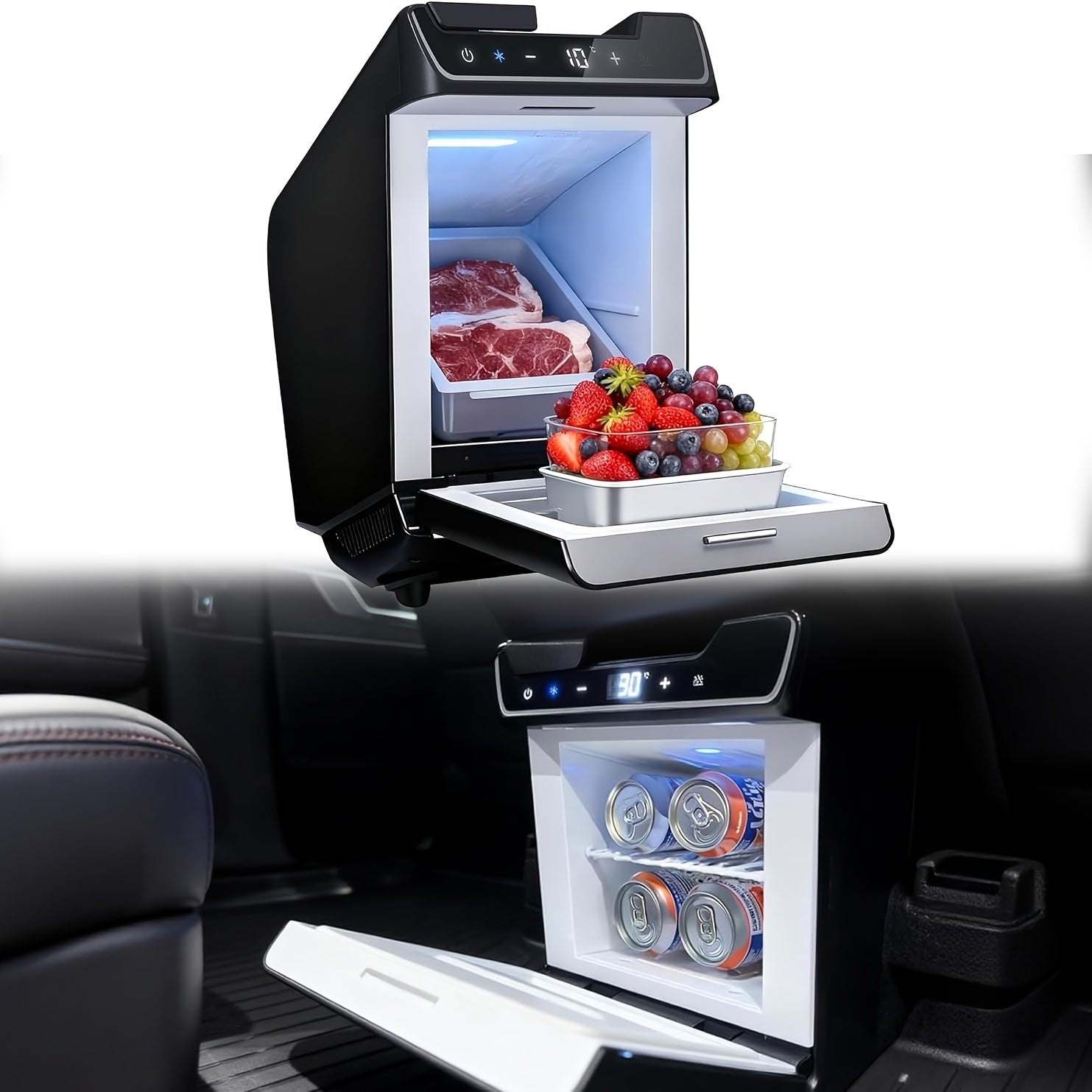 4L Car Refrigerator for Tesla Model Y Juniper 2025-2026, Rear Center Console Cooler & Warmer, Portable Freezer for Camping, Sports & Outdoor Travel