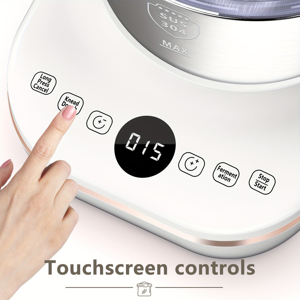 Electric Dough Mixer, 7L Capacity, 304 Stainless Steel, Fermentation & Dual Knead Modes, for Bread, Pizza, Pasta & Noodles