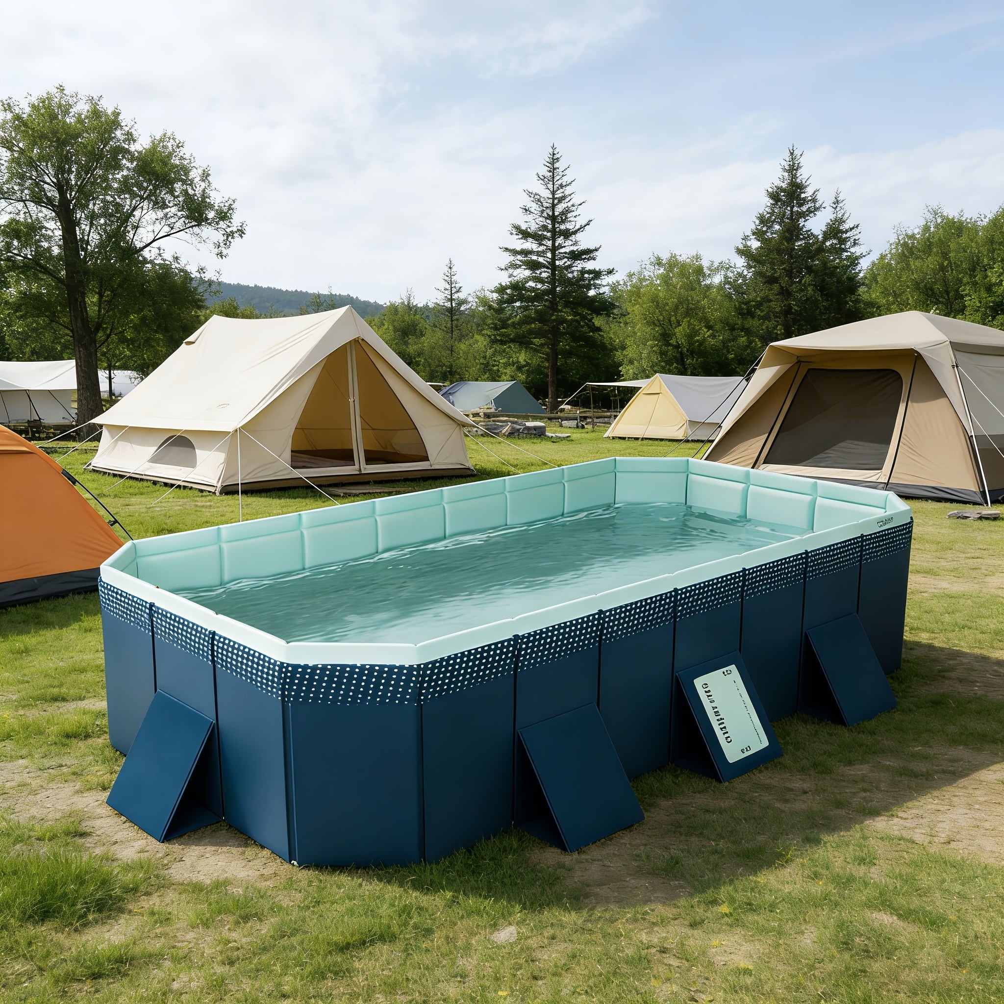 Folding Inflatable Swimming Pool, Outdoor Garden Pool, Portable Pool for Family Parties & Backyard Use
