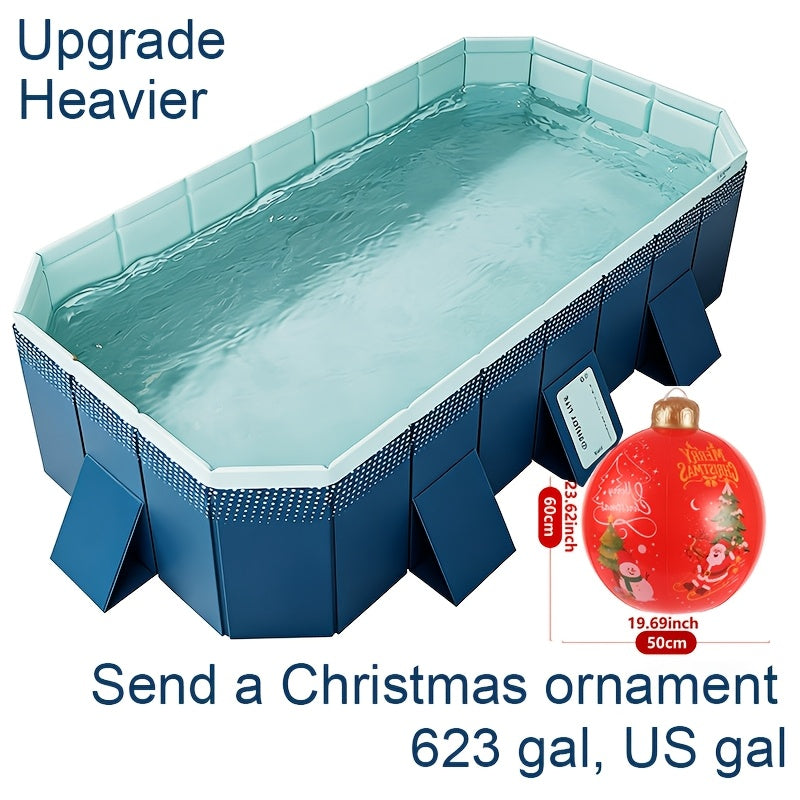 Folding Inflatable Swimming Pool, Outdoor Garden Pool, Portable Pool for Family Parties & Backyard Use