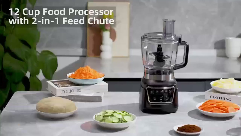 10-in-1 Kitchen System, Multifunctional Blender Food Processor Combo, 68 Oz Bowl & Travel Cup, for Dough, Chopping, Grinding, Slicing & Shakes, Black